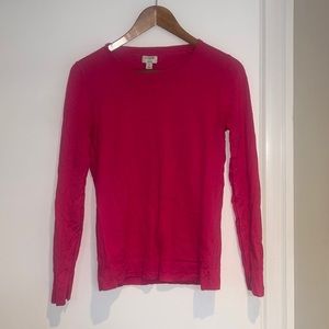 Lightly used J Crew hot pink crew neck